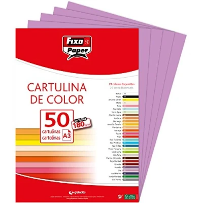 Imagen de Fixo Paper 11120335 Paquete de cartulinas A3 50 unidades color violeta, 180g