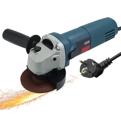Imagen de Amoladora angular de 1000 W diámetro, diámetro disco 125 mm, cubierta protectora, mango adicional, 12000 rpm, protección antireinicio, brida sujeción, tuerca sujeción (125 mm)