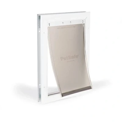 Imagen de PetSafe Staywell Puerta con Marco de Aluminio para Gatos Grandes y Perros Medianos Sistema Bloqueo, Resistente, Aislante Fácil Instalar, No Apta Vidrio M