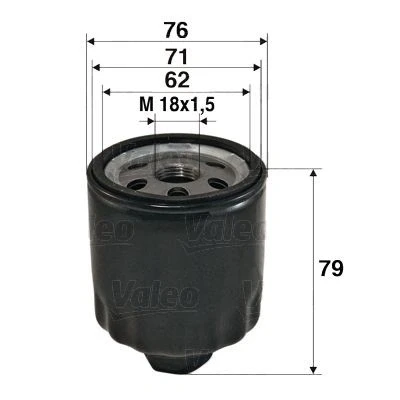 Imagen de VALEO 586072 Filtro de aceite M18x1.5 enroscable OPEL: Astra G Berlina, CC, F Berlina