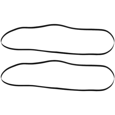 Imagen de Create idea 2 cinturones de goma negra para tocadiscos gramófono, cinturón tocadiscos, repuesto fonógrafo, 320 mm, longitud plegada, 5 mm ancho