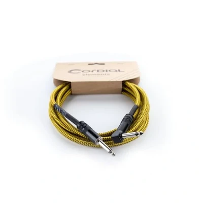 Imagen de CORDIAL ECL EI5PR tweed YE Cable Guitarra jack recto/angular 5 m amarillo