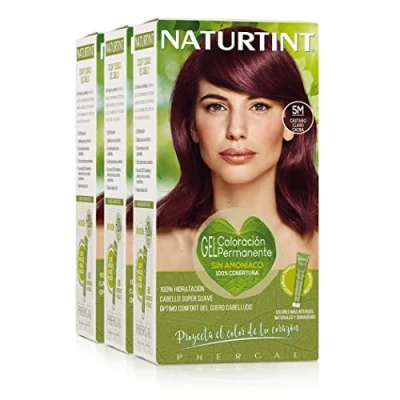 Imagen de Naturtint Biobased Coloración sin amoniaco 100% cobertura de canas Ingredientes vegetales Color natural y duradero 5M Castaño Claro Caoba Pack 3