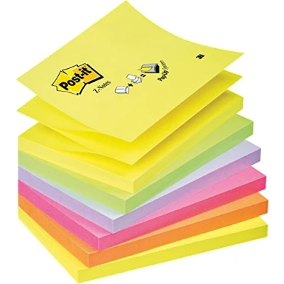 Imagen de Post it R350 NR Z Notas, colores surtidos, 76 x 127 mm, pack 6 blocs, 100 hojas/bloc