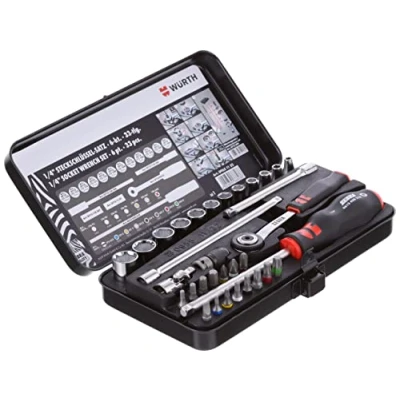 Imagen de Würth 096511 32 Surtido de Llaves Tubo 1/4 Pulgada, 33 Piezas