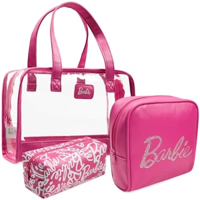 Imagen de Barbie Bolsa de Aseo Set 3 Neceser Viaje con Cierre para Niñas