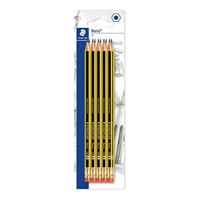 Imagen de STAEDTLER Noris 122 HB Paquete de 10 Lápices Madera, Color Negro y Amarillo