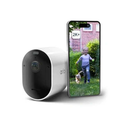 Imagen de Arlo Pro 5 Camara de Vigilancia WiFi Exterior 2K, Interior, Sensor Movimiento, Alarmas Para Casa, Visión Nocturna Color, Sirena, Prueba Secure Incluida, 1 Cámara, Blanca
