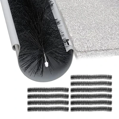 Imagen de Relaxdays Pack de 10 Cepillos para Canalones, 100 x 12 cm, Limpiadores Hojas, Protectores Pájaros y Martas, Negro, Acero Inoxidable