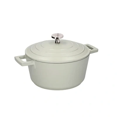 Imagen de MasterClass Cazuela Redonda con Tapa de 2.5L, Acero Fundido, Apta para Hornos, Resistente a los Rayones, Revestimiento Antiadherente, Verde Menta