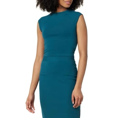 Imagen de The Drop Eloisa Cap Sleeve Crop Top, Legion Blue, 4XL Grande