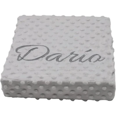 Imagen de various Manta de Bebe Personalizado con su Nombre Bordado, copito (Gris)