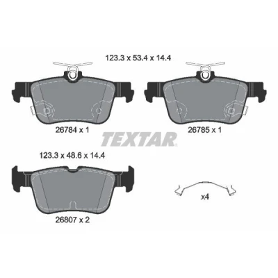 Imagen de TEXTAR 2678401 Juego de pastillas freno con avisador acústico desgaste FORD USA: Mustang Mach E EV, EV 4x4, GT 4x4 2020