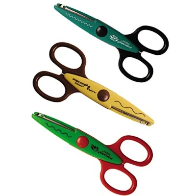 Imagen de Fiskars 1003845 Tijeras dentadas, Verde/Turquesa/Amarillo, 1.8 x 17.5 22.4 cm, 3