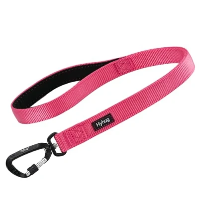 Imagen de Hyhug Pets correa corta de nailon duradera alta calidad con mango acolchado cómodo forro neopreno para perros gigantes medianos y grandes, caminatas diarias entrenamiento