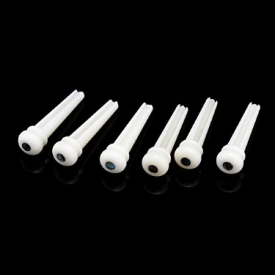 Imagen de Musiclily Pivotes de Hueso para Puente Guitarras Acústicas, Blanco con Puntos Verde Perla 3 mm (6 piezas)