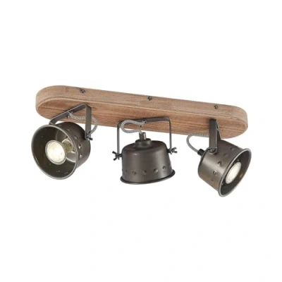 Imagen de foco halógeno &#039;Rubinjo&#039; (Vintage) en Negro hecho de Metal e.o. para Salón &amp; Comedor (3 llamas, GU10) Lindby lámpara techo, foco, lámpara, techo