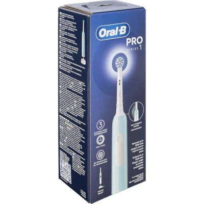 Imagen de Oral B cepillo de dientes eléctrico recargable Pro Series 1, sensor presión, batería larga duración, 1 cabezal, eléctrico, azul, idea regalo