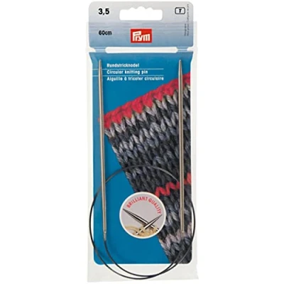 Imagen de Prym Rundstricknadeln MS 60 cm 3,50 mm silberfarbig Agujas Redondas, Latón, Plateado, 3,5