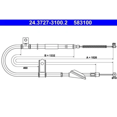 Imagen de ATE 24.3727 3100.2 Cable de Freno Mano 1520