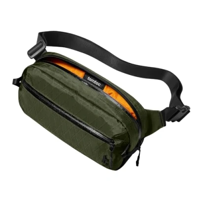Imagen de tomtoc 3,5L Bolso de Pecho con Protección RFID, Impermeable Ligero Bandolera, Hombres y Mujeres Hombro, Cruzada Viaje para Uso Diario al Aire Libre, Caqui/Marrón