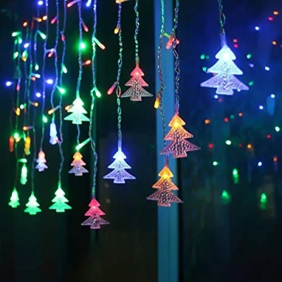 Imagen de Klighten Cortina de Luces, Cadena Luces con 8 Modos, Perfecto para Decoración Navidad, Festival,Fiestas, Casa,Jardín, RGB