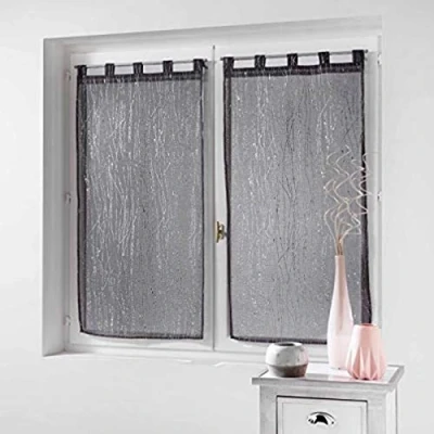 Imagen de DOUCEUR D&#039;INTERIEUR 1626531 Par, Poliéster, Antracita, 2 x 90 160 CM