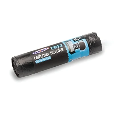 Imagen de Sealapack SAP047 Bolsas con asa para corbata, 70 L, resistentes, duraderas, paquete de 10 unidades