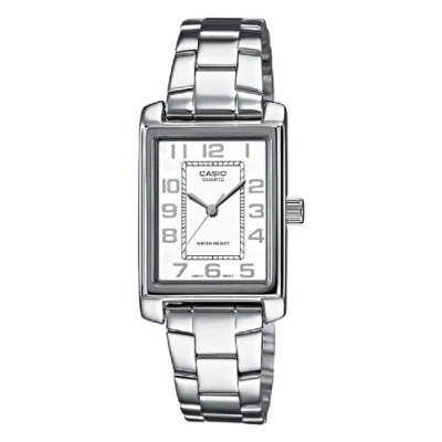 Imagen de Casio LTP 1234D 7BEF Reloj analógico de Cuarzo para Mujer con Correa Acero Inoxidable, Color Plateado