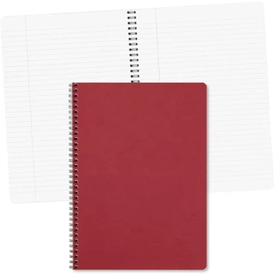 Imagen de Clairefontaine 781452C Un Cahier à Spirale Rouge A4 21x29,7 cm 100 Pages Lignées avec Marge Papier Blanc 90 g Couverture Carte Lustrée Grain Cuir Collection Age Bag