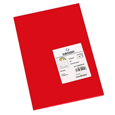 Imagen de Cartulina guarro din a3 rojo 185 gr paquete 50 hojas