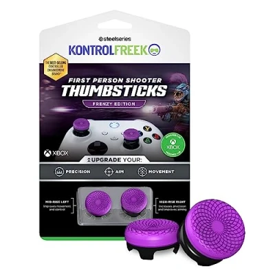 Imagen de KontrolFreek FPS Freek Frenzy Controlador para Xbox One y Series X, palancas pulgares de rendimiento, 1 talle alto, tiro medio, morado/negro