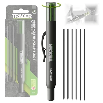 Imagen de TRACER 6 dispensadores de minas repuesto (incluyendo 4 cables grafito oscuro 2B y 2 alternativos amarillos)