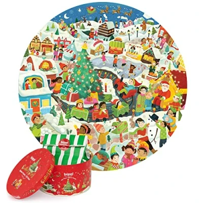 Imagen de boppi rompecabezas de Navidad para niños, 150 piezas, redondos niños más 5 años, cartón 100 % reciclado