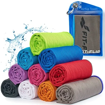 Imagen de Cooling Towel Deporte y Gimnasio Toallas de Microfibra/Toalla fría como Toalla refrigeración para Correr, Viajar Yoga Airflip Color: Gris Azul, tamaño: 100x30cm