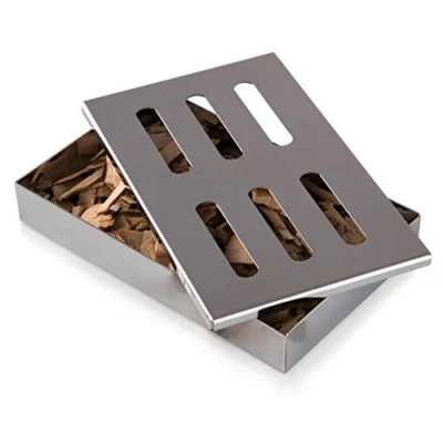 Imagen de Blumtal Caja para Ahumar de acero inoxidable Ahumador, Smoker Box Barbacoas Gas, Carbón y Leña Apta Lavavajillas, Accesorios Barbacoa