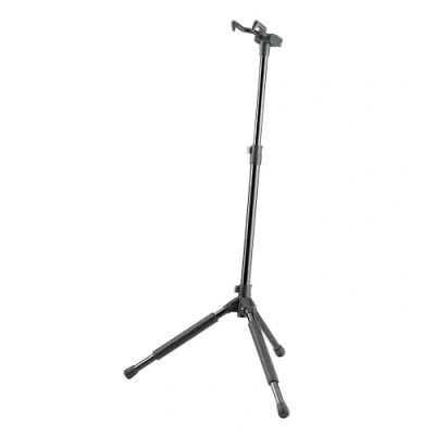 Imagen de K&amp;M 17670 Memphis Pro soporte para guitarra negro altura regulable de 55 a 100 cm sistema enganche patentado, en acero