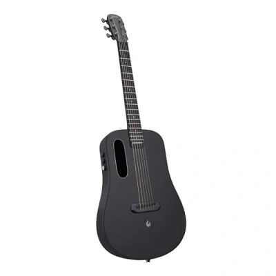 Imagen de LAVA ME AIR Guitarra electroacústica portátil en fibra de carbono. viaje para principiantes con efectos incorporados y pastilla magnética. Plata