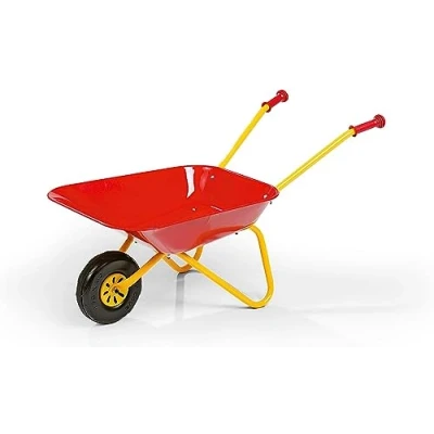 Imagen de carretilla Rolly Toys color amarillo/rojo, de jardín, metal, juguete para niños a partir 2,5 años, capacidad carga 25 kg, herramienta jardinería 27804