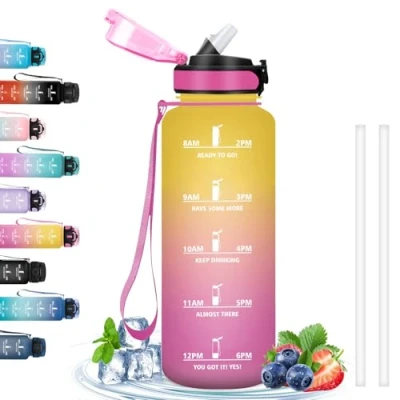 Imagen de Botella Agua, 1 5 Litros, Agua Deporte con Pajita, Fácil de Limpiar, Reutilizable Marca Tiempo, Gimnasio, Cantimplora para Deporte, Correr, Senderismo, Yoga
