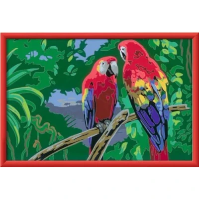 Imagen de Ravensburger Pintura por números 23770 Loros Coloridos Niños a Partir de 9 años (23770)