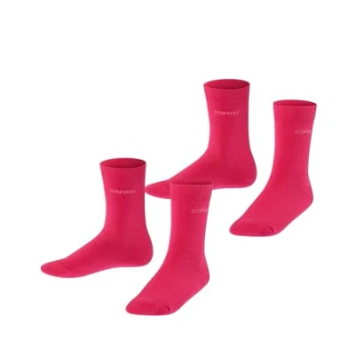 Imagen de ESPRIT Foot Logo Multipack K So algodón lisos 2 pares, Calcetines Unisex niños, Rojo Scarlet 8859, 35 38