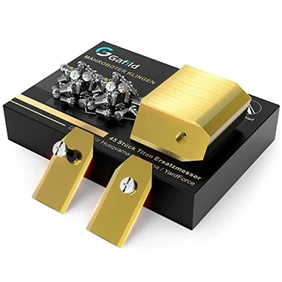 Imagen de Gafild Cuchillas Automower en Titanio,45 Piezas de Repuesto Titanio para Robot Cortacésped Accesorios (Negro)