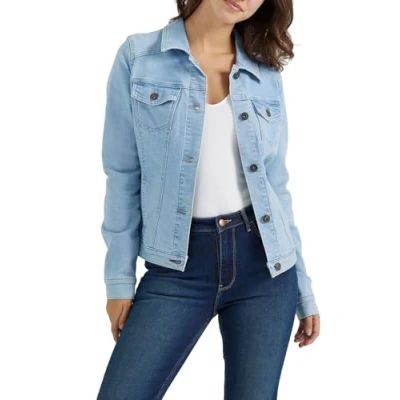 Imagen de Wrangler Authentics Chaqueta Vaquera elástica, Lavado Ligero, M para Mujer