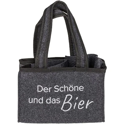 Imagen de Out of The blue 71/2652 Bolsa para 6 Botellas de Cerveza Beauty and Beer Gris, Botellas, Gray,