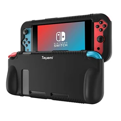 Imagen de Teyomi Funda Nintendo Switch, Carcasa Protectora de Silicona para Switch con 2 Ranuras Almacenamiento Tarjetas Juego Absorción Choque y Antiarañazos
