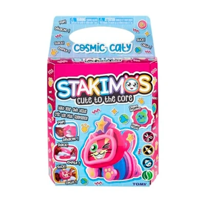Imagen de TOMY Stakimos Cosmic Caty Juego de manualidades para niños construir tu propio adorable personaje 3D espuma poliéster reciclado, no necesita pegamento ni corte, kits