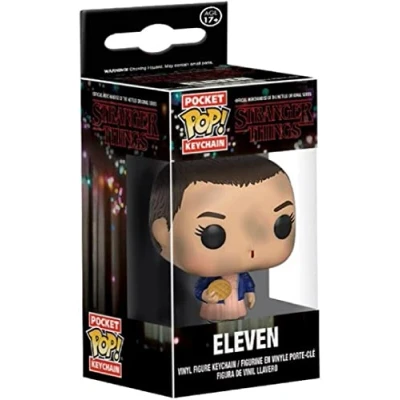 Imagen de Funko Pop! Keychain: Stranger Things Eleven With Eggo (No Wig) + Kellogg Minifigura de Vinilo Coleccionable Llavero Original Relleno Calcetines Idea Regalo TV Fans