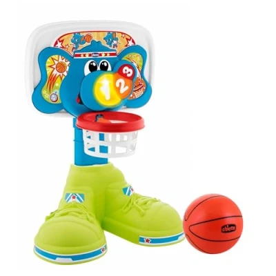 Imagen de Chicco Canasta de Baloncesto Electrónica Para Niños con Efectos Luz y Sonido, Altura Ajustable, Pelota Incluida Juguete Basket 123 Interactivo 18 Meses a 5 Años