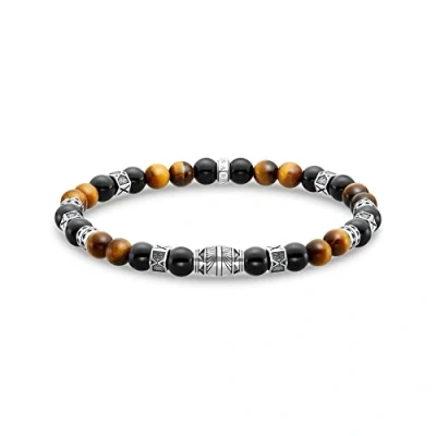 Imagen de THOMAS SABO Pulsera unisex de Plata ley 925 con ojo tigre, ennegrecida, A2087 507 7, 17 cm, ley, No es una piedra preciosa
